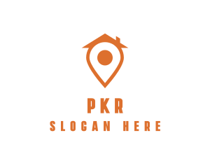 Orange Pin Home logo design