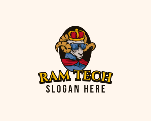 Ram - King Goat Ram logo design