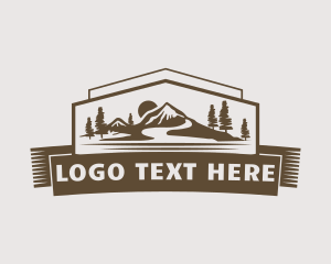 Mountaineering - Brown Mountain Scenery logo design