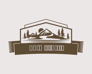 Campsite - Brown Mountain Scenery logo design