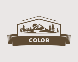Campground - Brown Mountain Scenery logo design