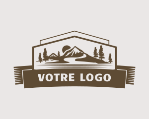 Camping - Brown Mountain Scenery logo design