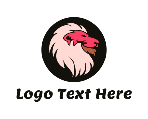 Black And Pink - Wild Lion Head logo design