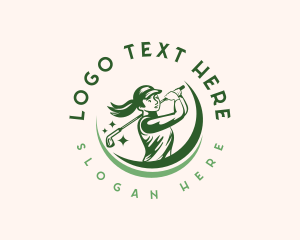Female - Female Athlete Golfer logo design