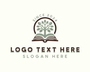 Review Center - Reading Book Tree logo design