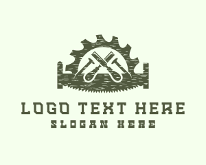 Saw Blade - Green Carpentry Workshop logo design