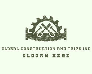 Circular Saw - Green Carpentry Workshop logo design