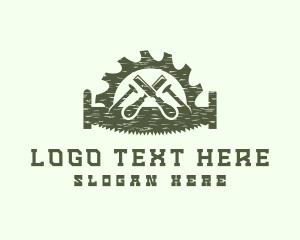 Construction Nail - Green Carpentry Workshop logo design