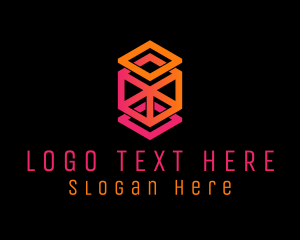 Technology - Abstract Geometric Technology Cube logo design