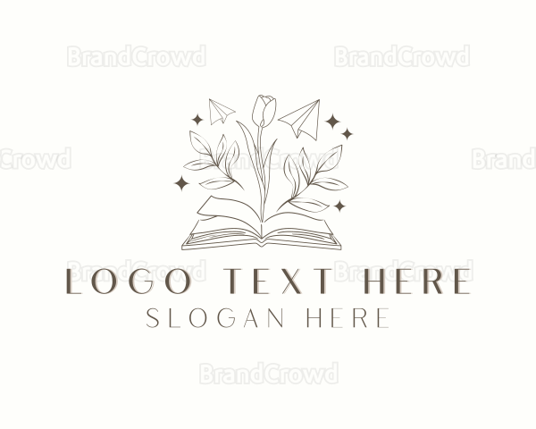 Whimsical Floral Book Logo