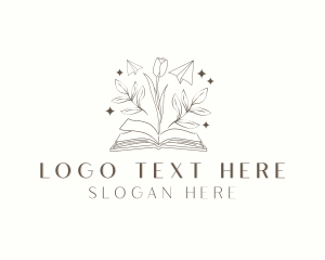 Editor - Whimsical Floral Book logo design
