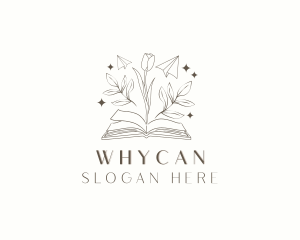 Writer - Whimsical Floral Book logo design