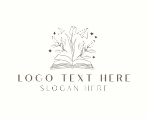 Book - Whimsical Floral Book logo design