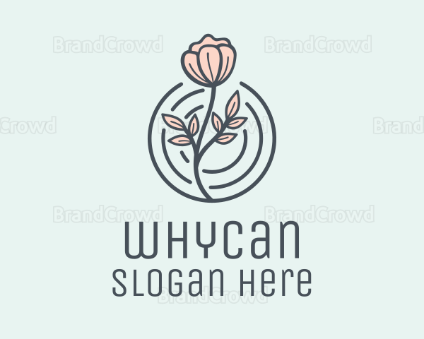 Pink Flower Badge Logo