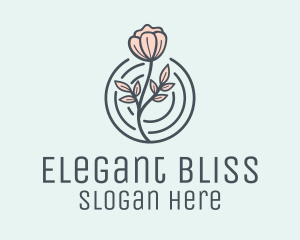 Bridal - Pink Flower Badge logo design