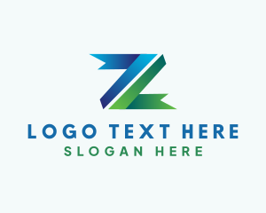 Online - Gradient Ribbon Letter Z logo design