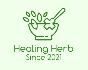 Medical Herb Outline logo design