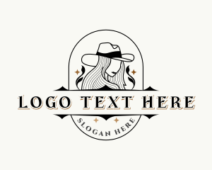 Hat - Western Cowgirl Hat logo design