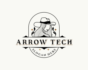 Western Cowgirl Hat logo design