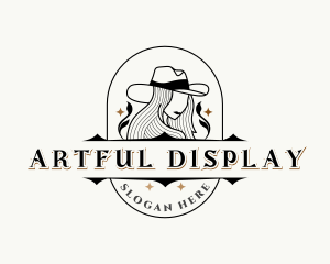 Western Cowgirl Hat logo design