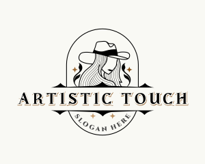 Western Cowgirl Hat logo design