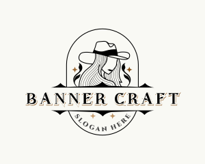 Western Cowgirl Hat logo design