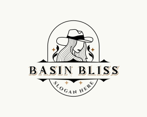 Western Cowgirl Hat logo design