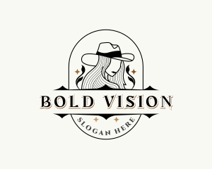 Western Cowgirl Hat logo design