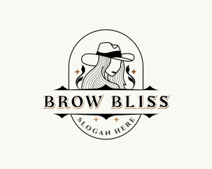 Western Cowgirl Hat logo design