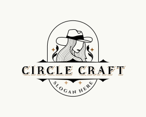 Western Cowgirl Hat logo design