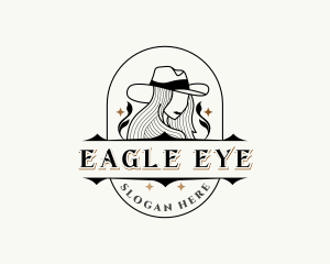 Western Cowgirl Hat logo design