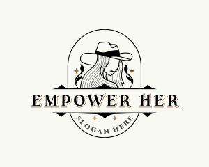 Western Cowgirl Hat logo design