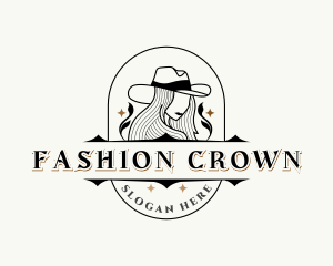 Western Cowgirl Hat logo design