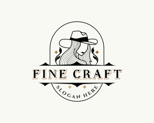 Western Cowgirl Hat logo design