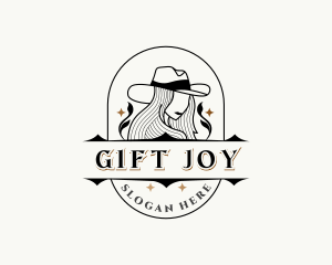 Western Cowgirl Hat logo design