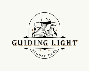 Western Cowgirl Hat logo design