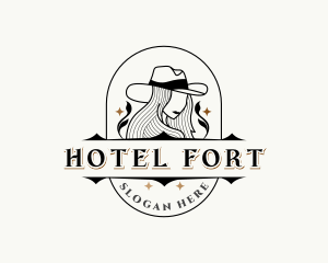 Western Cowgirl Hat logo design