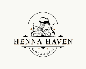 Western Cowgirl Hat logo design