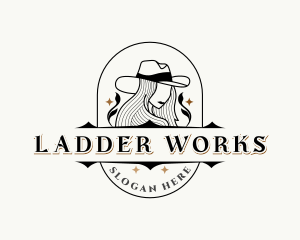 Western Cowgirl Hat logo design