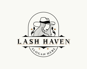 Western Cowgirl Hat logo design