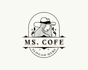 Western Cowgirl Hat logo design