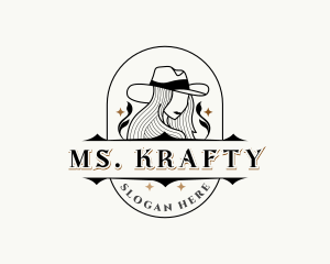 Cowgirl - Western Cowgirl Hat logo design