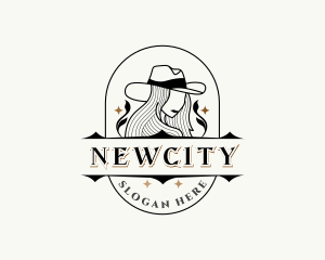 Western Cowgirl Hat logo design