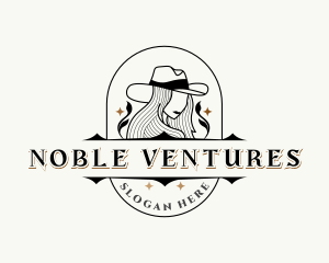 Western Cowgirl Hat logo design