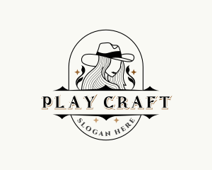 Western Cowgirl Hat logo design