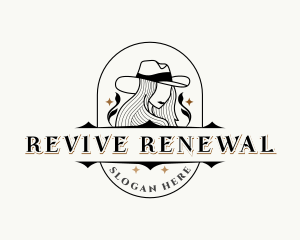 Western Cowgirl Hat logo design