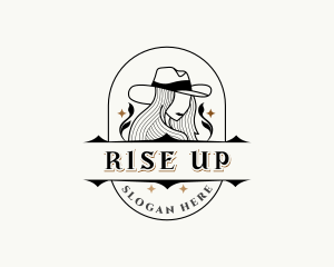 Western Cowgirl Hat logo design