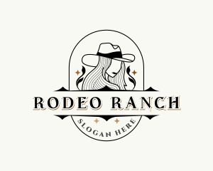 Western Cowgirl Hat logo design