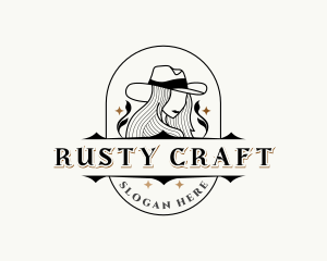 Western Cowgirl Hat logo design