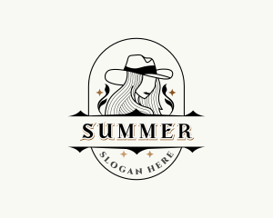 Western Cowgirl Hat logo design